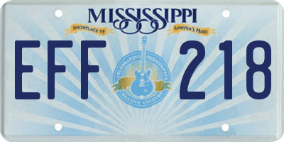 MS license plate EFF218