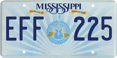 MS license plate EFF225