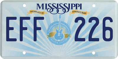 MS license plate EFF226