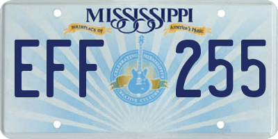 MS license plate EFF255