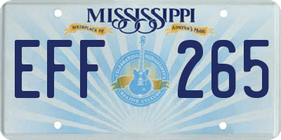 MS license plate EFF265