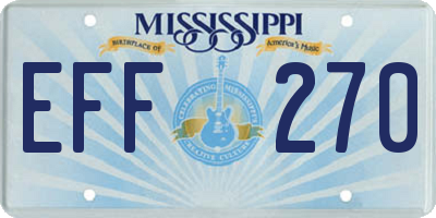 MS license plate EFF270