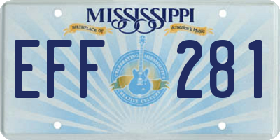 MS license plate EFF281