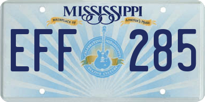 MS license plate EFF285