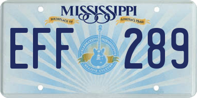 MS license plate EFF289