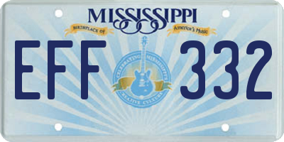 MS license plate EFF332