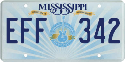 MS license plate EFF342