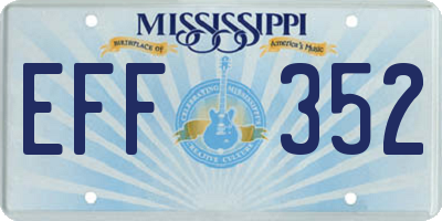 MS license plate EFF352