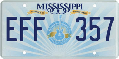 MS license plate EFF357