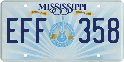 MS license plate EFF358