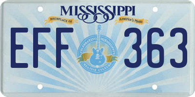 MS license plate EFF363