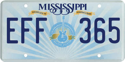 MS license plate EFF365