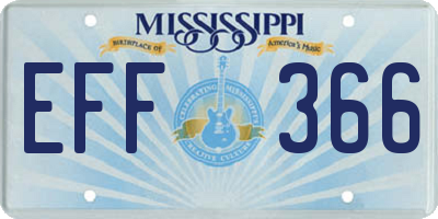 MS license plate EFF366