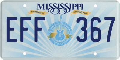 MS license plate EFF367