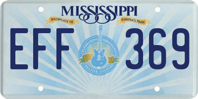 MS license plate EFF369