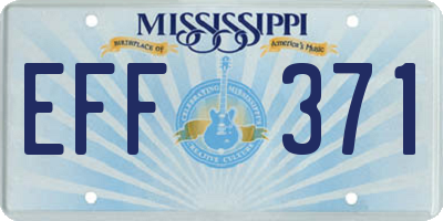 MS license plate EFF371