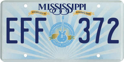 MS license plate EFF372