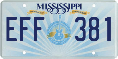 MS license plate EFF381