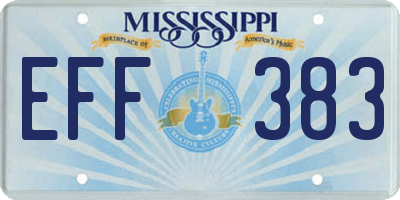 MS license plate EFF383