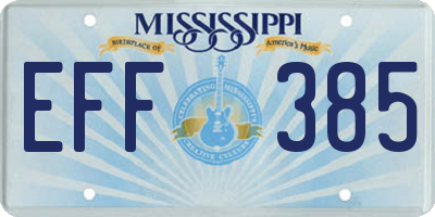 MS license plate EFF385
