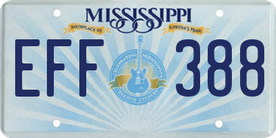 MS license plate EFF388