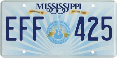 MS license plate EFF425