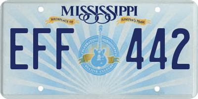 MS license plate EFF442
