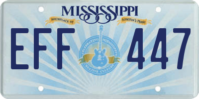 MS license plate EFF447