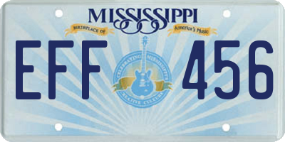 MS license plate EFF456