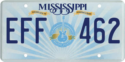 MS license plate EFF462