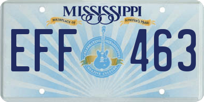 MS license plate EFF463