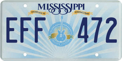 MS license plate EFF472