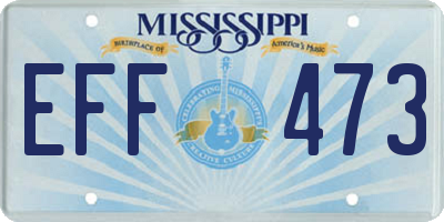 MS license plate EFF473