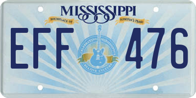 MS license plate EFF476