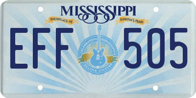 MS license plate EFF505