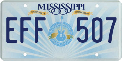 MS license plate EFF507