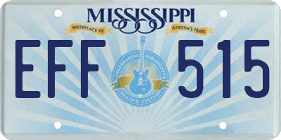 MS license plate EFF515