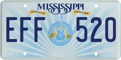 MS license plate EFF520
