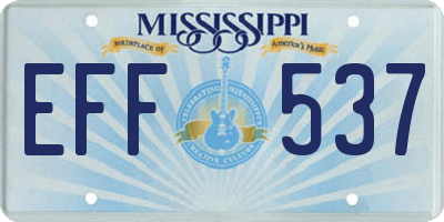MS license plate EFF537