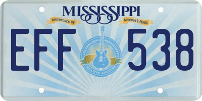 MS license plate EFF538