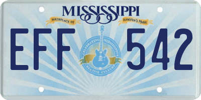MS license plate EFF542