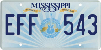 MS license plate EFF543