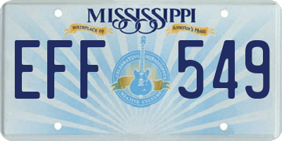 MS license plate EFF549