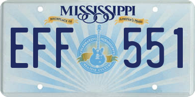 MS license plate EFF551