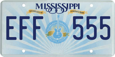 MS license plate EFF555