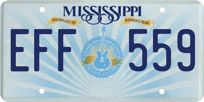 MS license plate EFF559