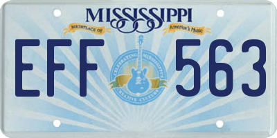 MS license plate EFF563