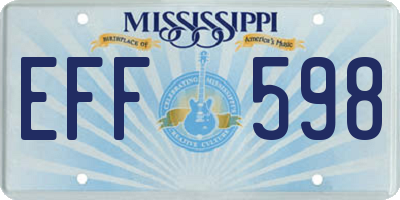 MS license plate EFF598