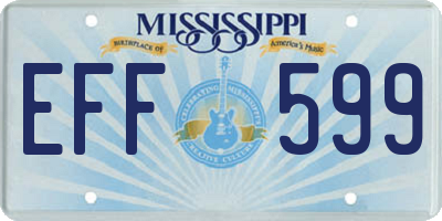 MS license plate EFF599