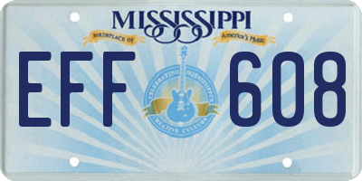 MS license plate EFF608